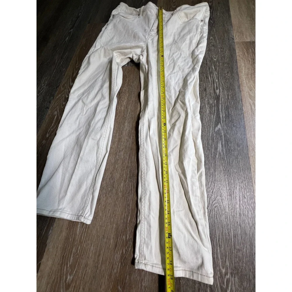 Seven7 Straight Leg Jeans Womens 16 Off-White Cream Denim Classic‎ 5-Pocket 1941